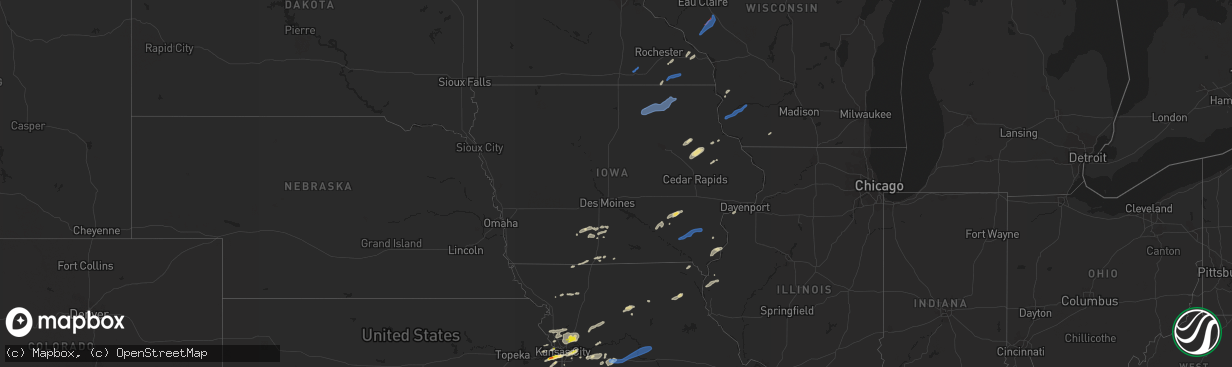 Hail map in Iowa on September 20, 2021