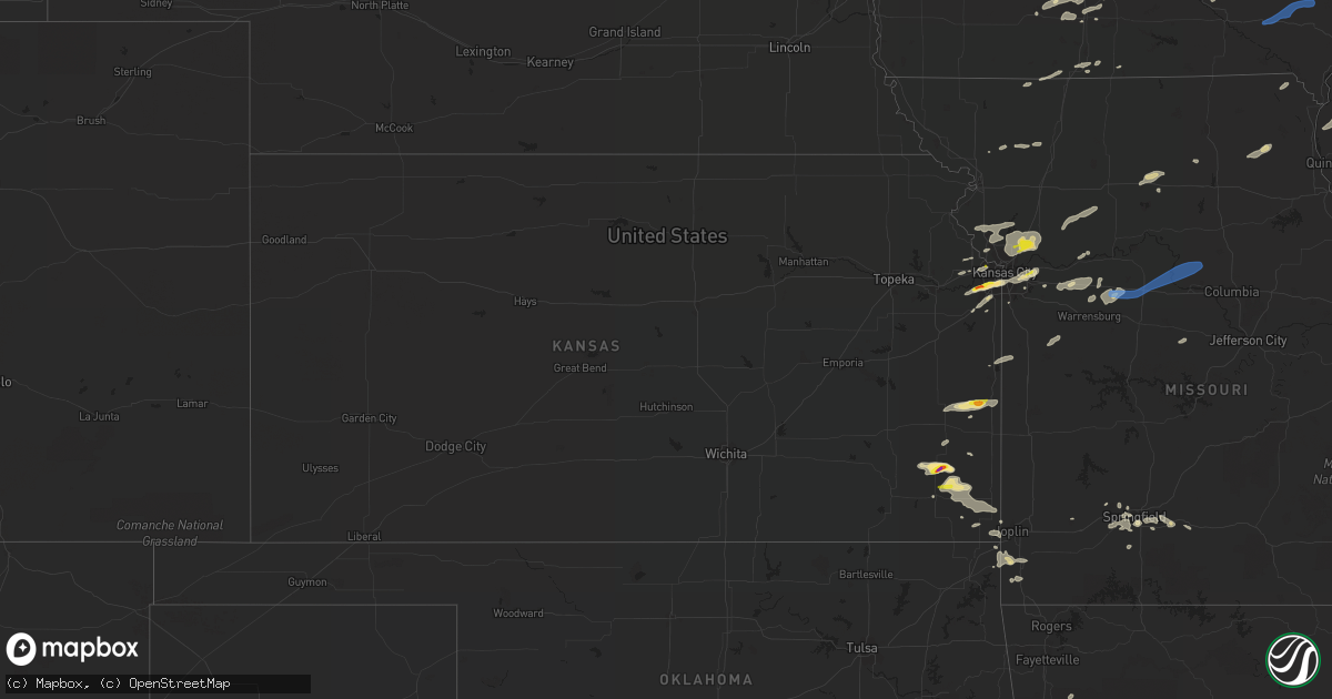 Hail map in Kansas on September 20, 2021