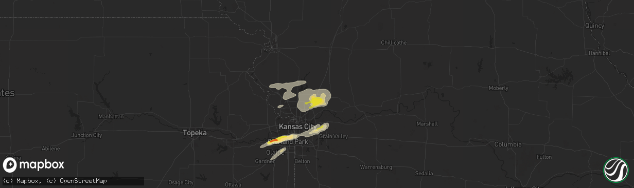 Hail map in Kearney, MO on September 20, 2021