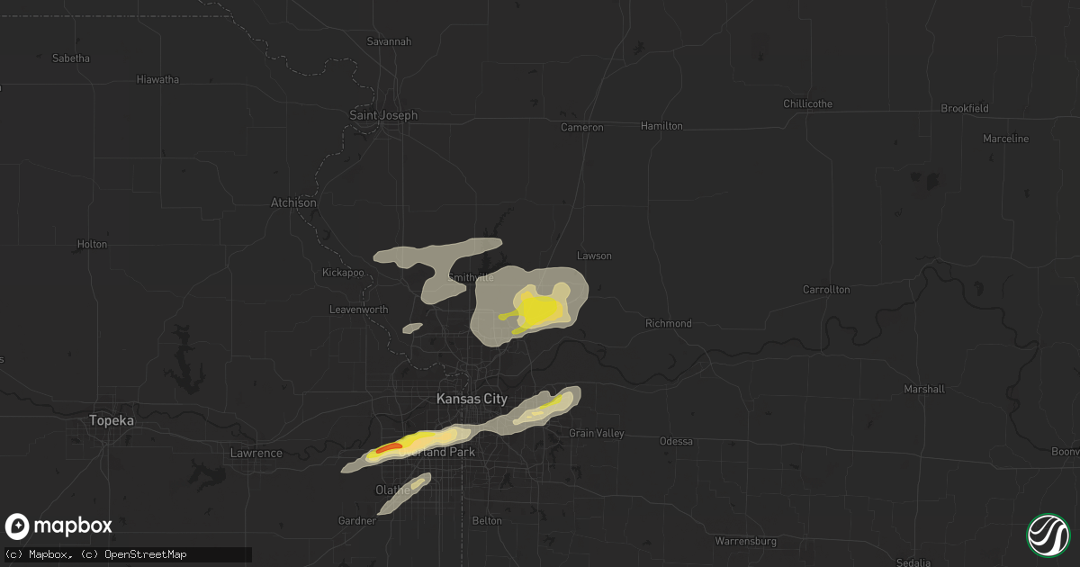 Hail map in Kearney, MO on September 20, 2021