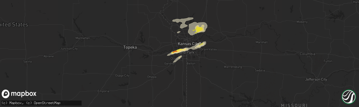 Hail map in Lenexa, KS on September 20, 2021