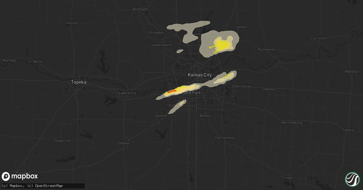 Hail map in Lenexa, KS on September 20, 2021
