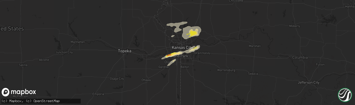 Hail map in Mission, KS on September 20, 2021