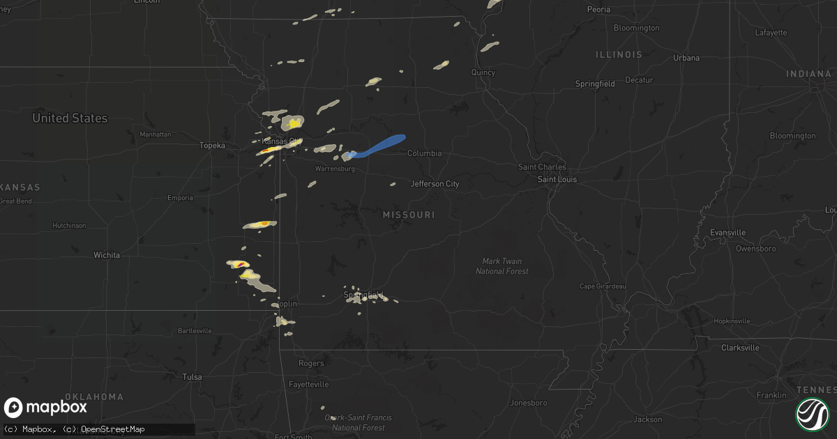 Hail map in Missouri on September 20, 2021
