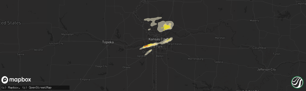 Hail map in Overland Park, KS on September 20, 2021