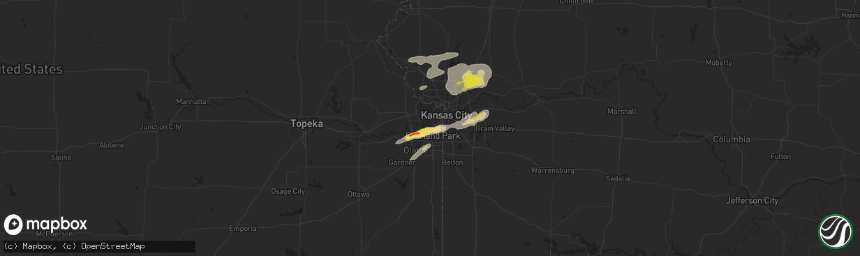 Hail map in Shawnee, KS on September 20, 2021