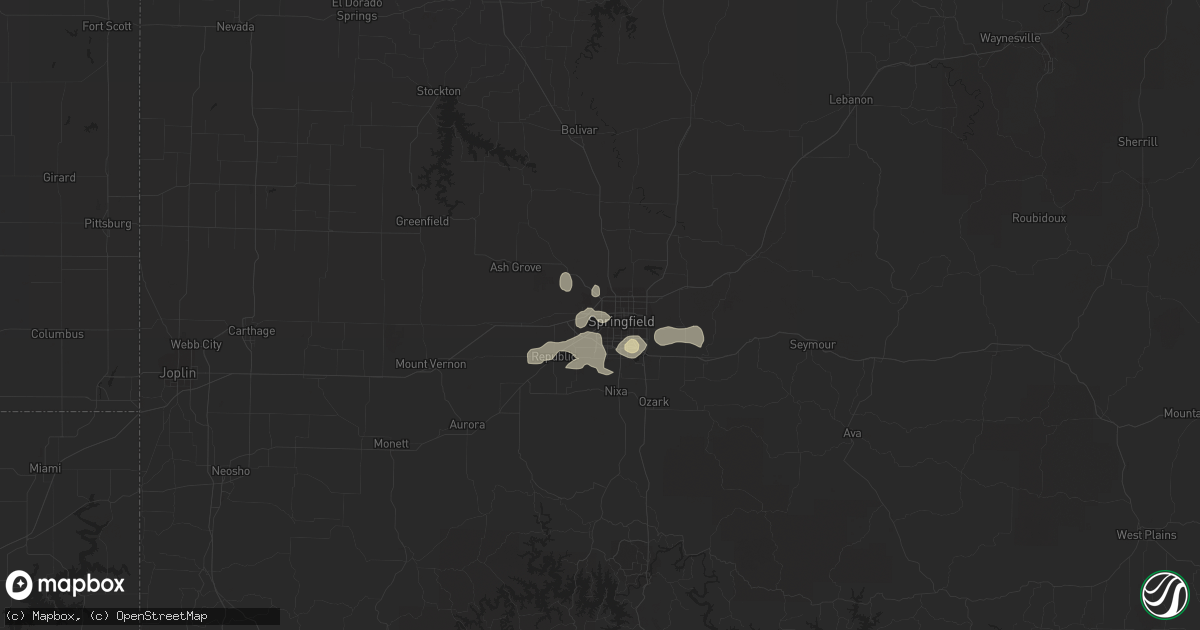 Hail map in Springfield, MO on September 20, 2021