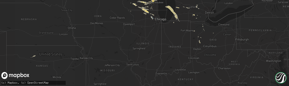 Hail map in Illinois on September 20, 2022