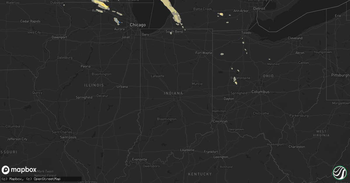 Hail map in Indiana on September 20, 2022