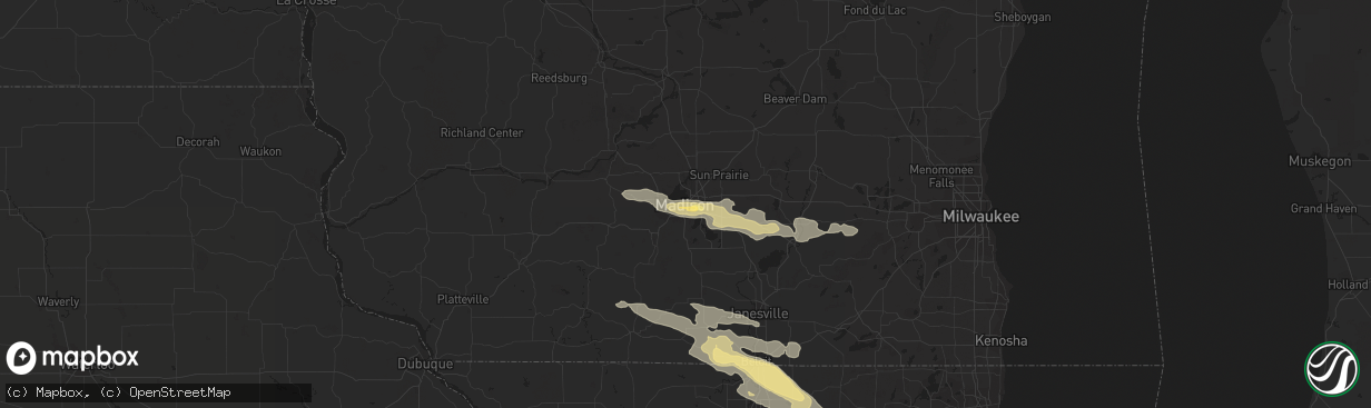 Hail map in Madison, WI on September 20, 2022