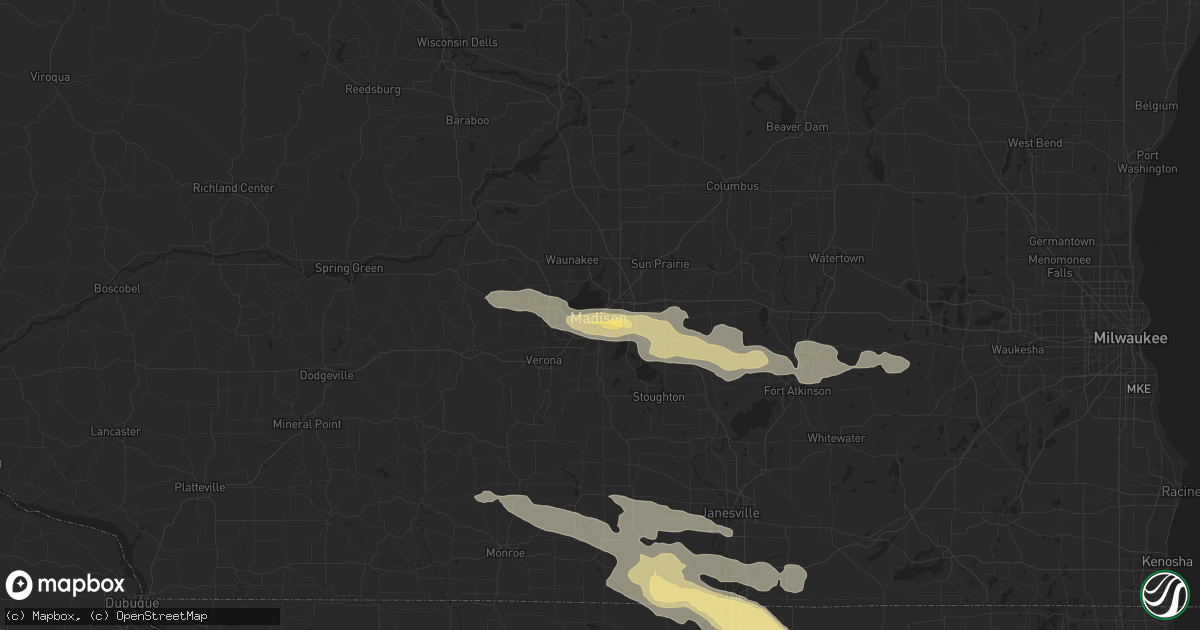 Hail map in Madison, WI on September 20, 2022