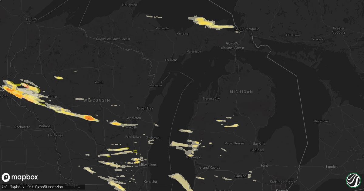 Hail map in Michigan on September 20, 2022