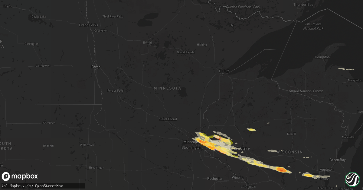 Hail map in Minnesota on September 20, 2022