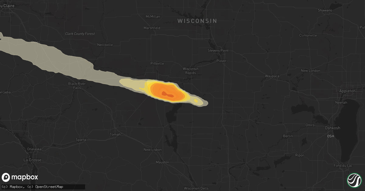 Hail map in Nekoosa, WI on September 20, 2022