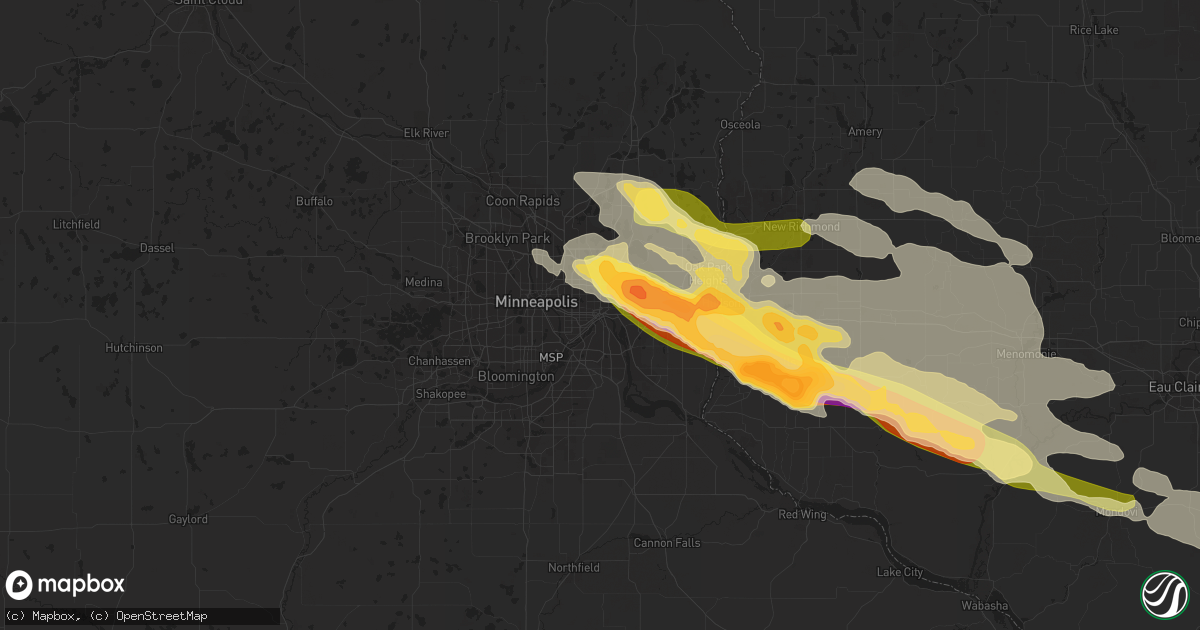 Hail map in Saint Paul, MN on September 20, 2022