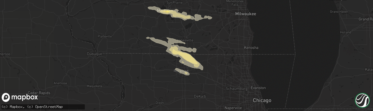 Hail map in South Beloit, IL on September 20, 2022