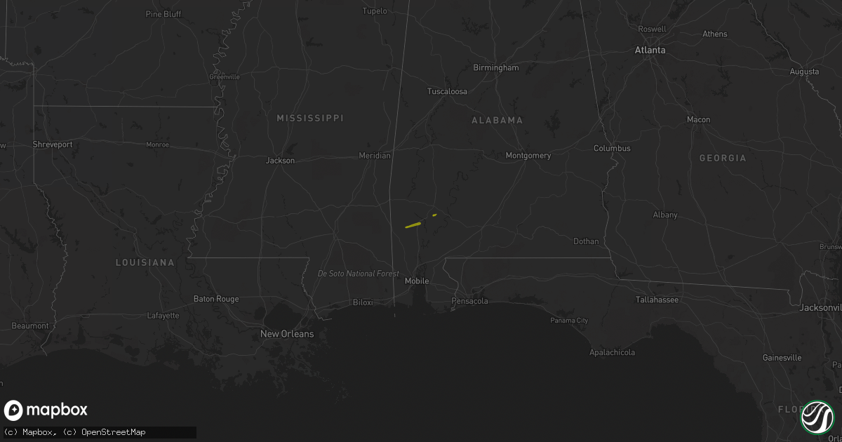 Hail map in Alabama on September 20, 2023