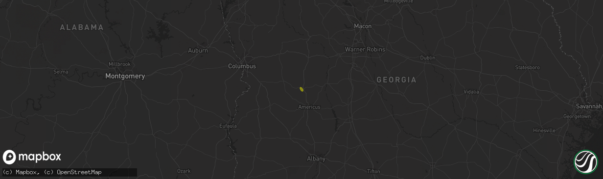 Hail map in Ellaville, GA on September 20, 2023
