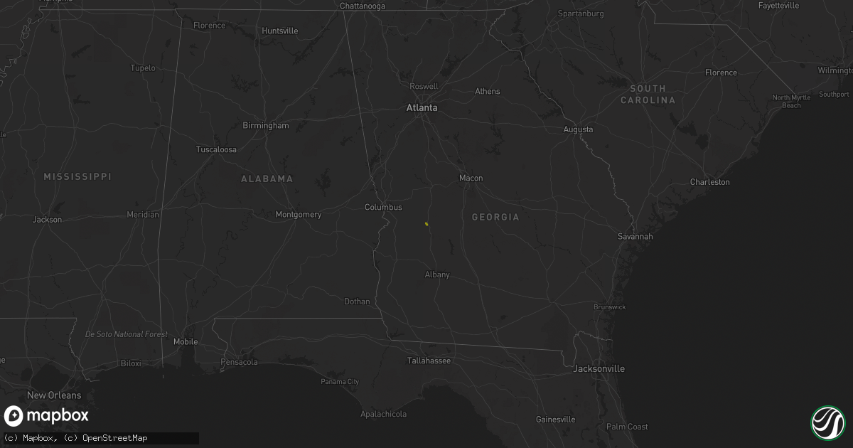 Hail map in Georgia on September 20, 2023