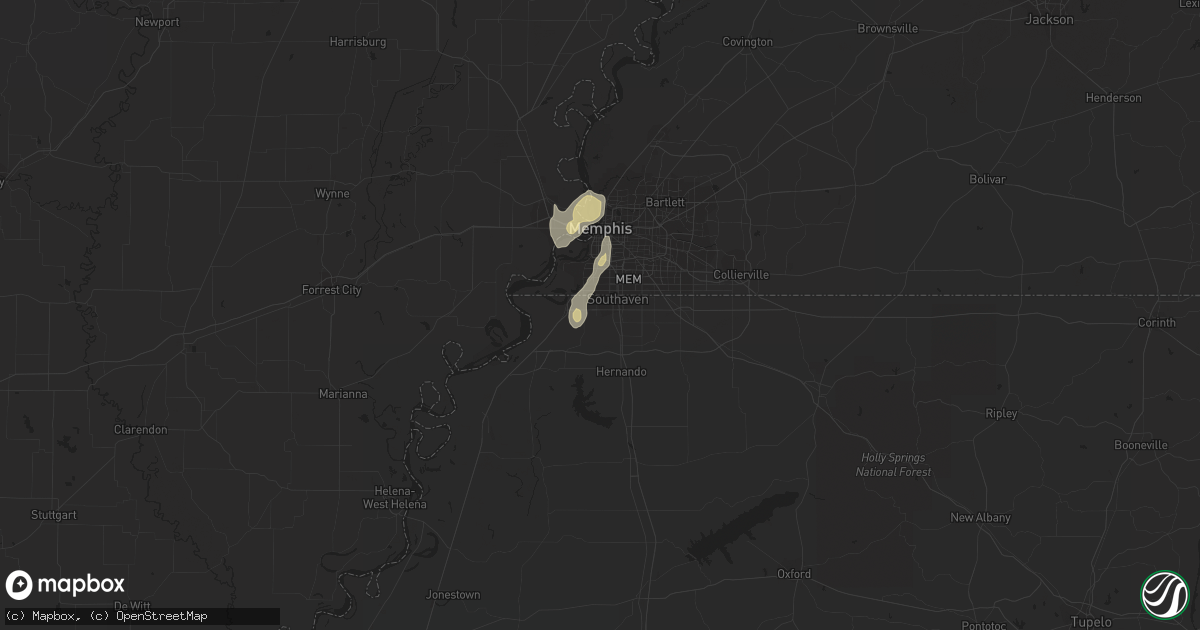 Hail map in Horn Lake, MS on September 20, 2023