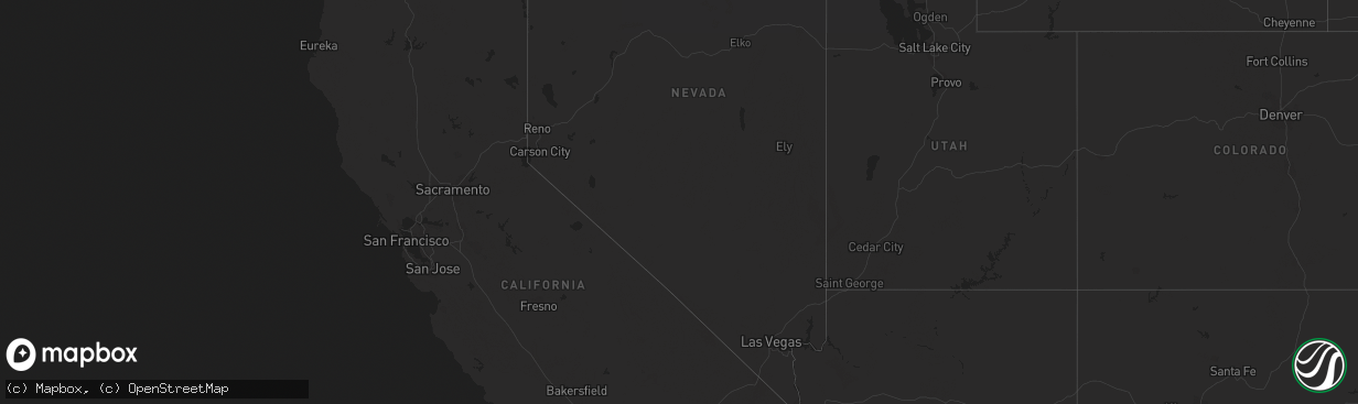 Hail map in Nevada on September 20, 2023