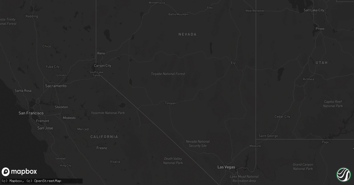 Hail map in Nevada on September 20, 2023