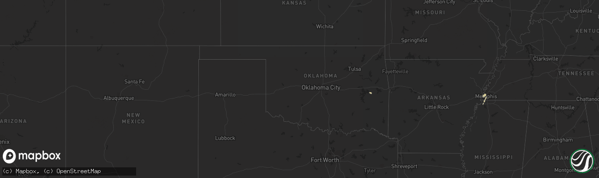 Hail map in Oklahoma on September 20, 2023