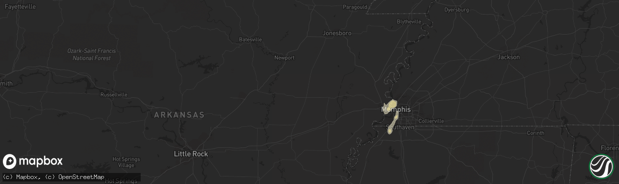 Hail map in Springfield, SD on September 20, 2023