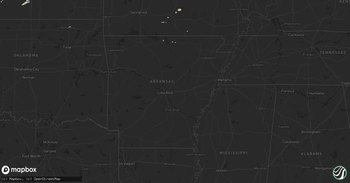 Hail map in Arkansas on September 20, 2024