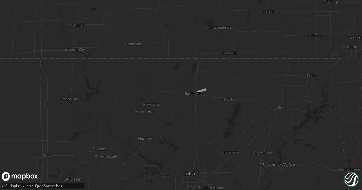 Hail map in Bartlesville, OK on September 20, 2024