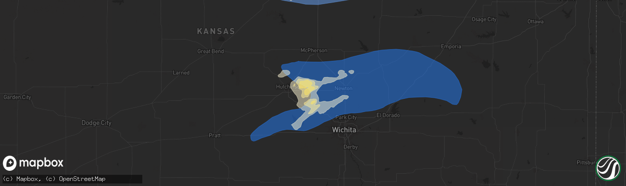 Hail map in Burrton, KS on September 20, 2024