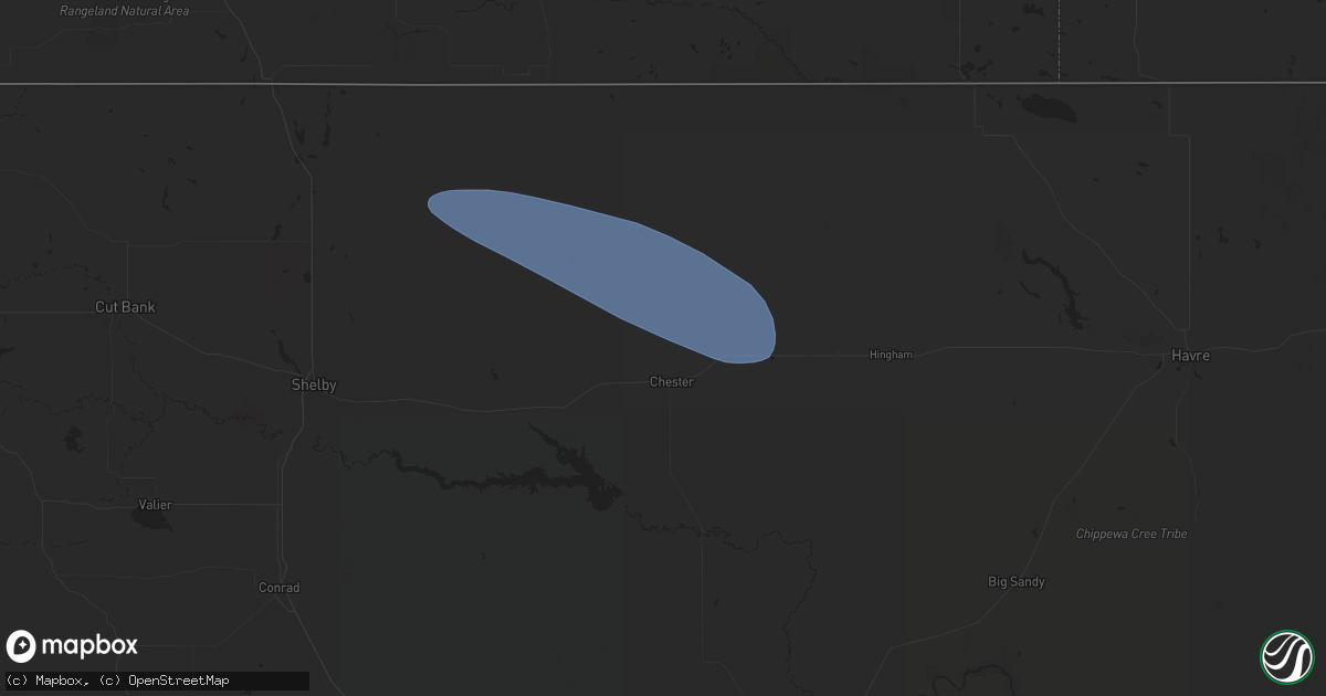 Hail map in Chester, MT on September 20, 2024