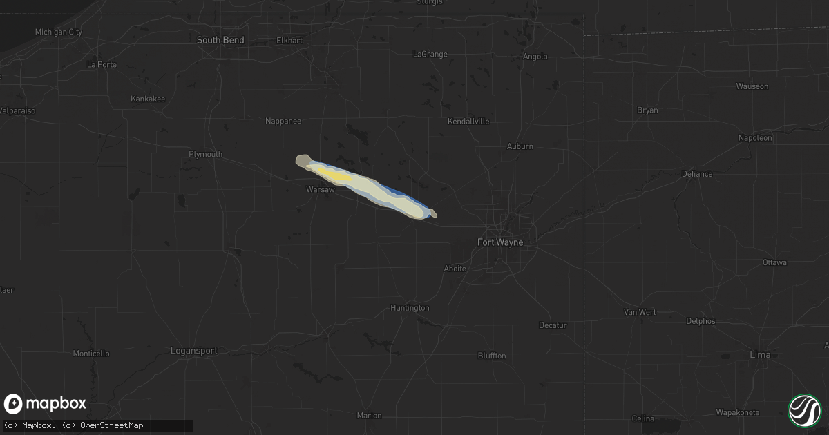 Hail map in Columbia City, IN on September 20, 2024