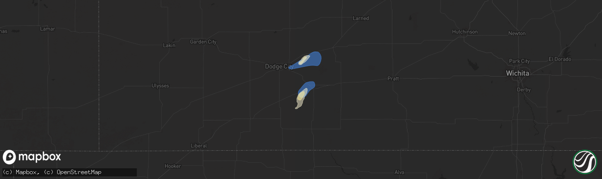 Hail map in Ford, KS on September 20, 2024