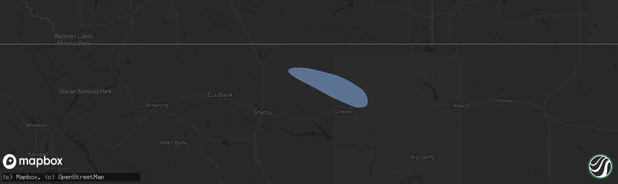 Hail map in Galata, MT on September 20, 2024