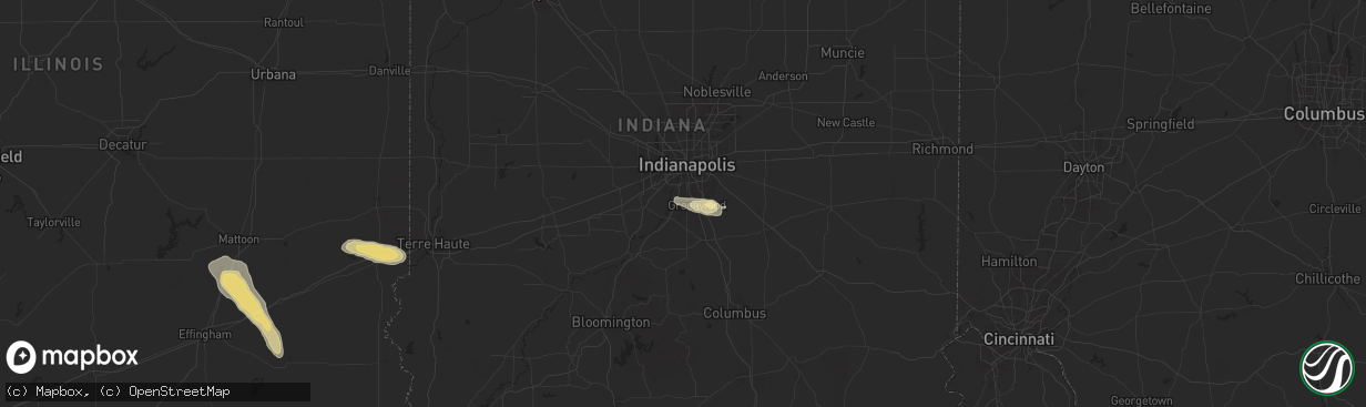 Hail map in Greenwood, IN on September 20, 2024