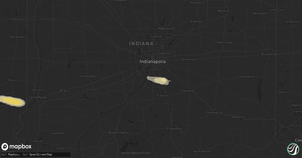 Hail map in Greenwood, IN on September 20, 2024