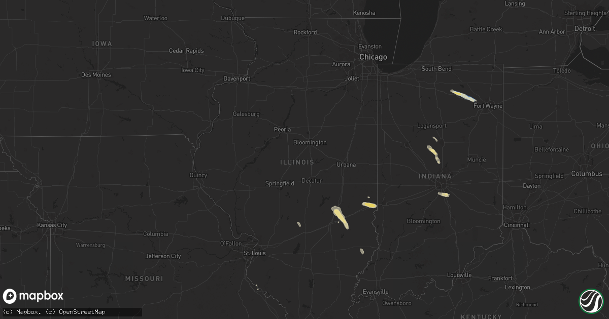 Hail map in Illinois on September 20, 2024