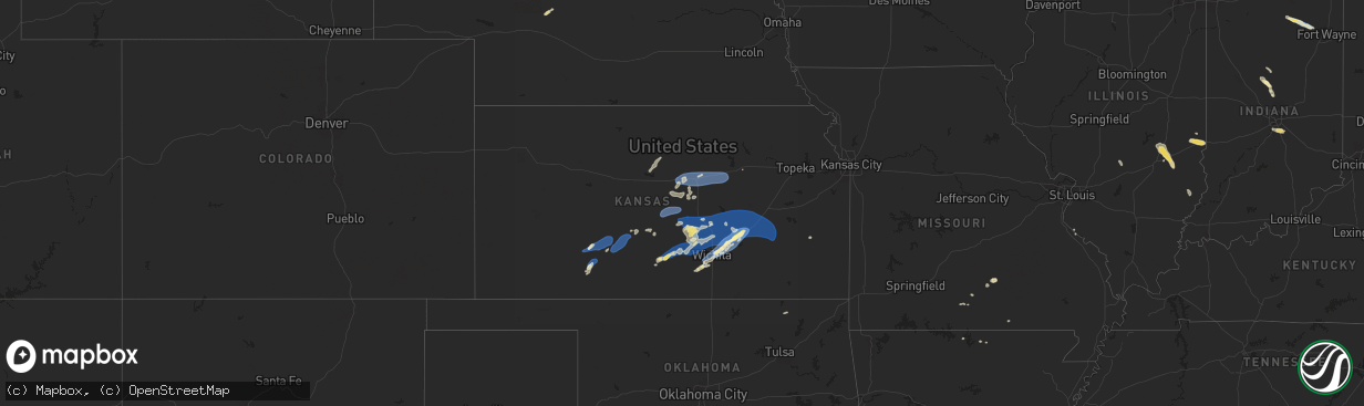 Hail map in Kansas on September 20, 2024