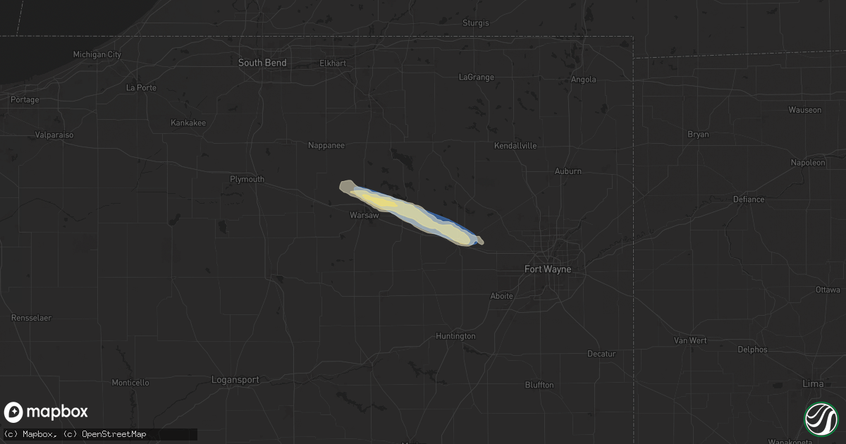 Hail map in Larwill, IN on September 20, 2024