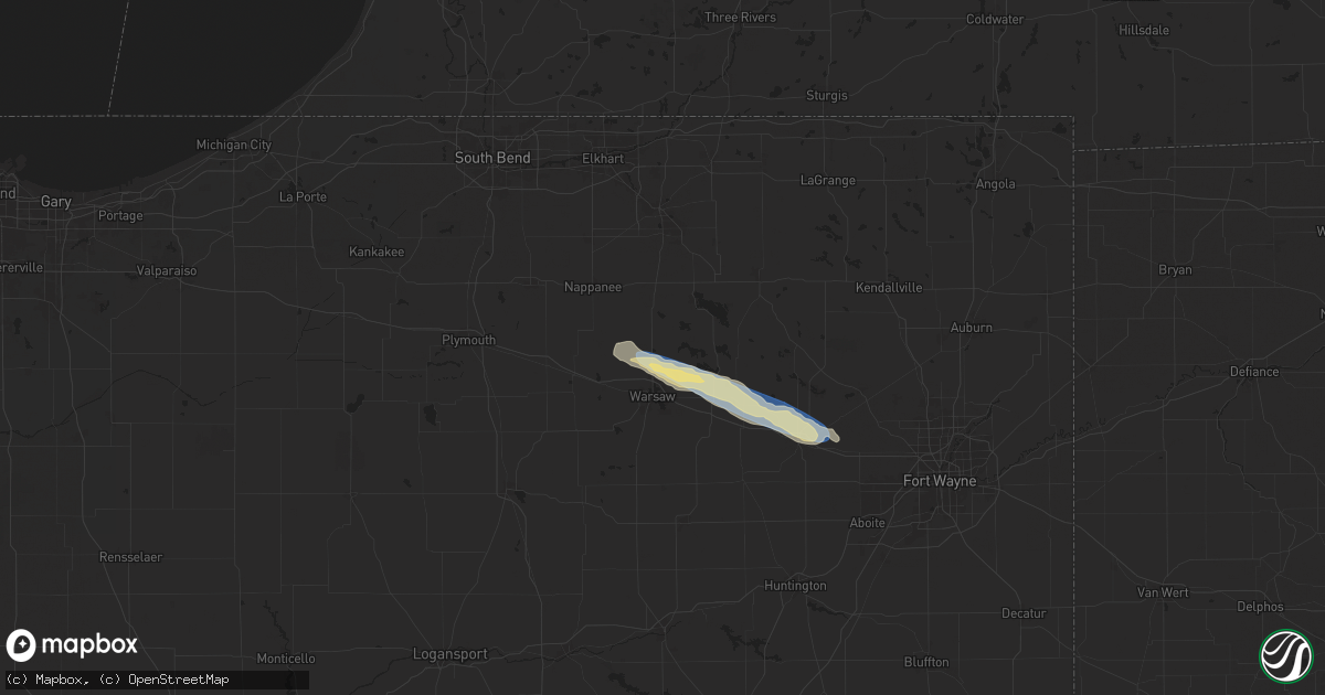 Hail map in Leesburg, IN on September 20, 2024