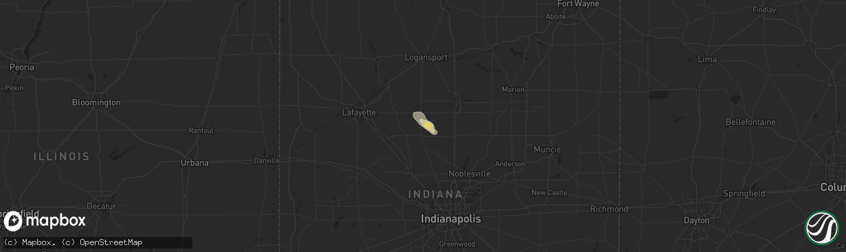 Hail map in Michigantown, IN on September 20, 2024