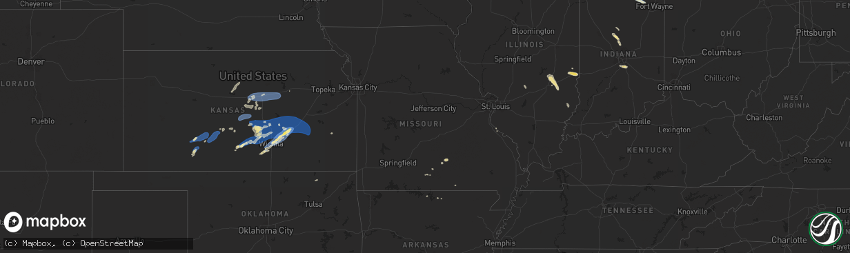 Hail map in Missouri on September 20, 2024