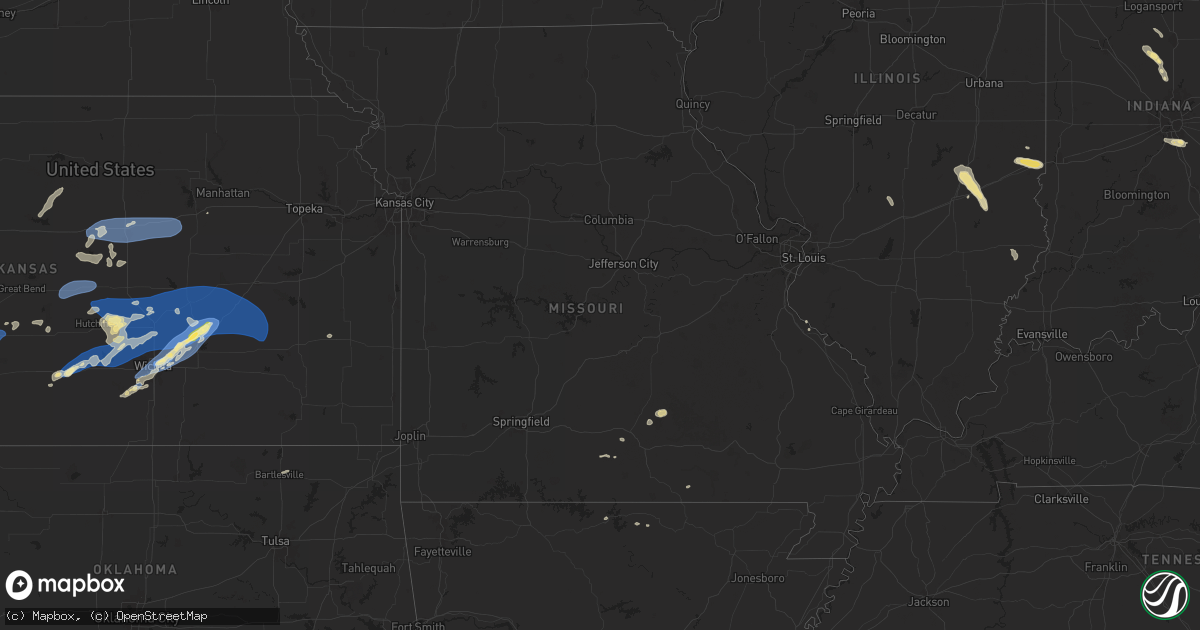 Hail map in Missouri on September 20, 2024