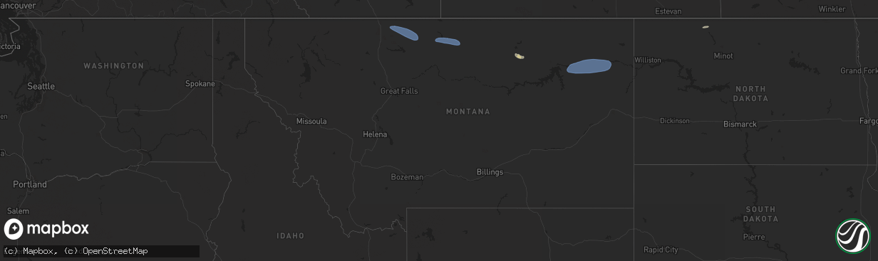 Hail map in Montana on September 20, 2024