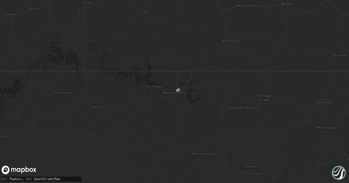 Hail map in Mountain Home, AR on September 20, 2024