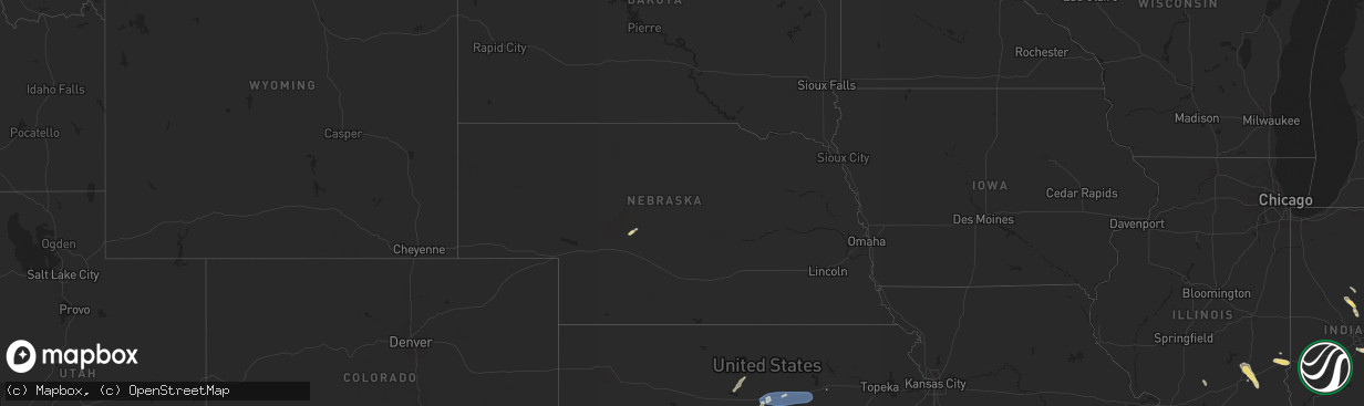 Hail map in Nebraska on September 20, 2024