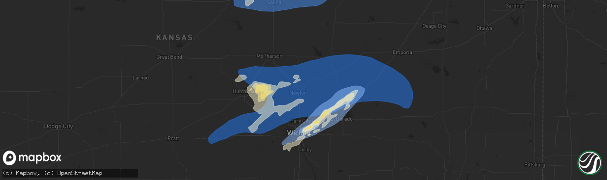 Hail map in Newton, KS on September 20, 2024