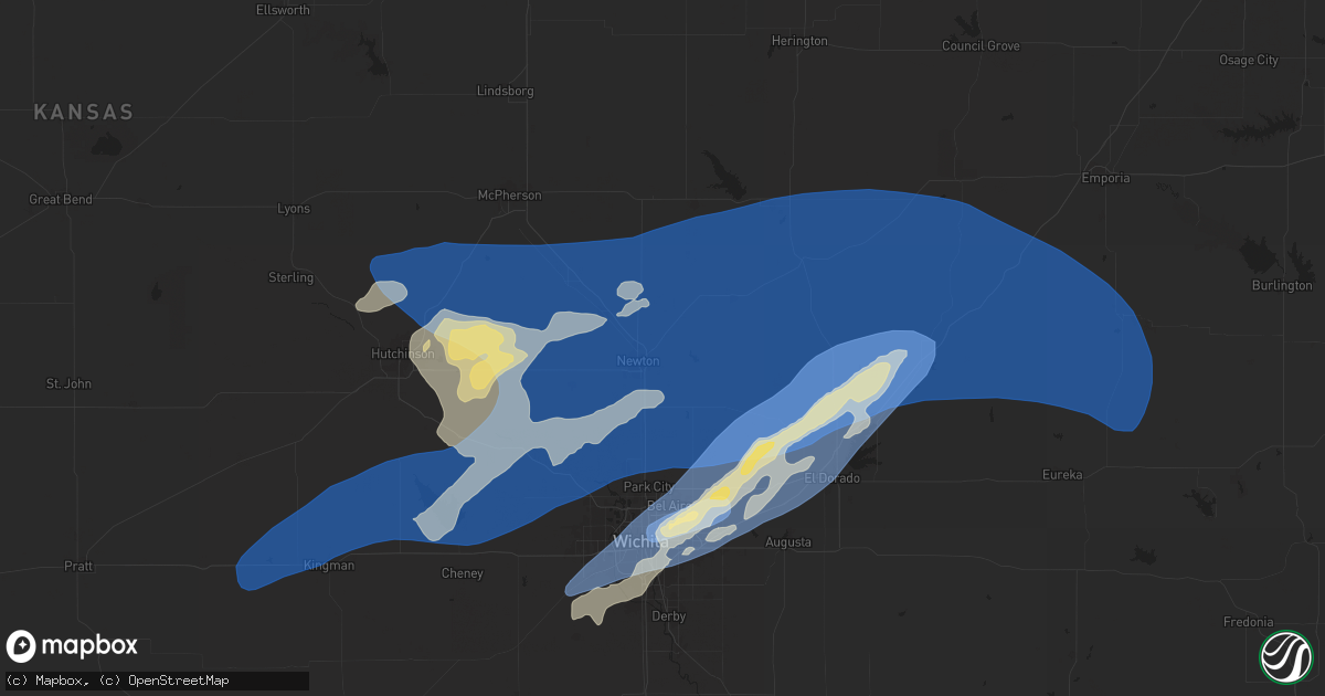 Hail map in Newton, KS on September 20, 2024
