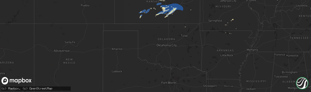 Hail map in Oklahoma on September 20, 2024